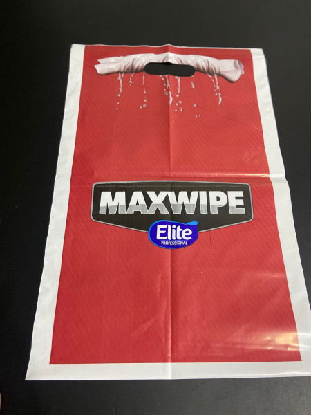 Sacola plastica vermelha personalizada??